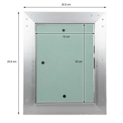 Revisionsklappe GK-Einlage 150x200 mm mit Rahmen aus Aluminium