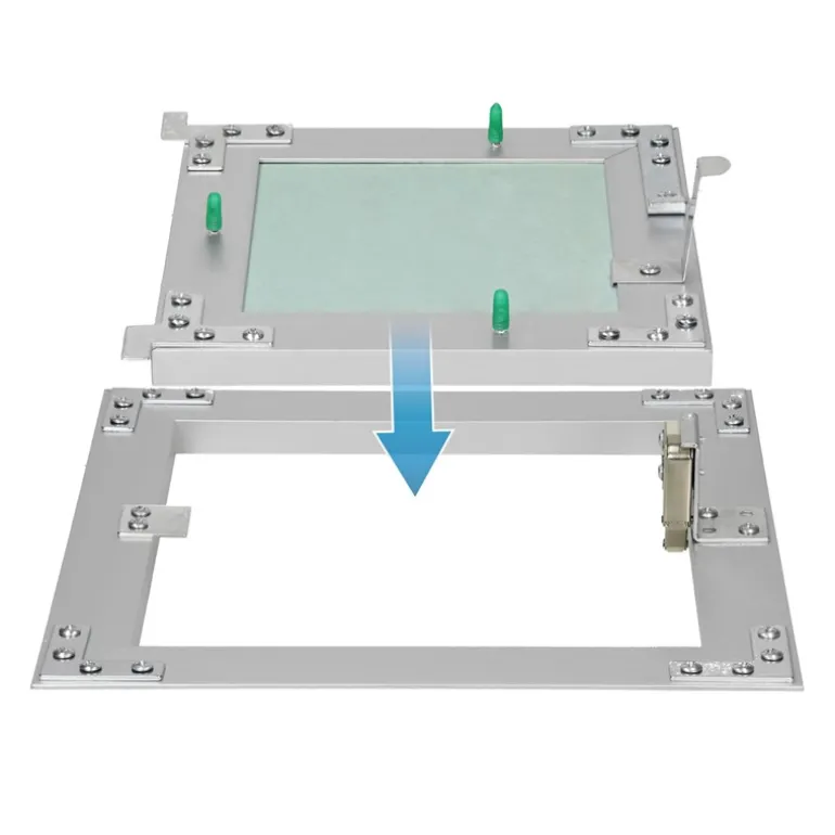 Revisionsklappe GK-Einlage 200x200 mm mit Rahmen aus Aluminium