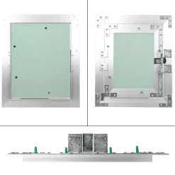 Revisionsklappe GK-Einlage 200x250 mm mit Rahmen aus Aluminium