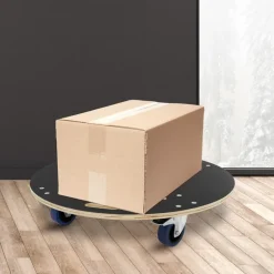 Rollbrett Möbelroller rund Ø 77 cm aus Multiplex mit Feststellbremsen Tragkraft 800 kg