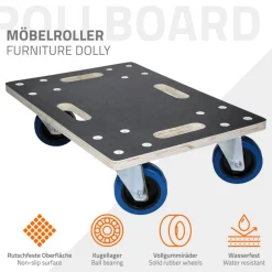 Rollbrett Möbelroller 35 x 50 cm aus Multiplex Tragkraft 800 kg