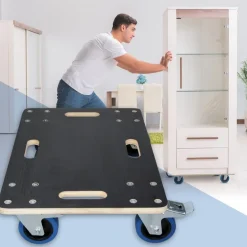 Rollbrett Möbelroller 40 x 60 cm aus Multiplex mit Feststellbremsen Tragkraft 800 kg