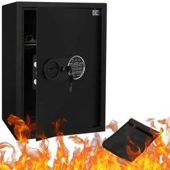Safe Tresor 43L aus Stahl mit Elektronikschloss, Notschlüsseln und feuerfester Tasche