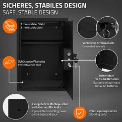 Safe Tresor 43L aus Stahl mit Elektronikschloss, Notschlüsseln und feuerfester Tasche