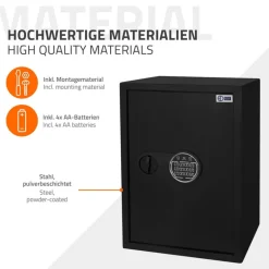 Safe Tresor 43L aus Stahl mit Elektronikschloss, Notschlüsseln und feuerfester Tasche