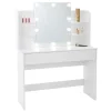 Schminktisch Frisiertisch 108x40x140 cm in Weiß mit Spiegel, LED-Beleuchtung &  Schublade ML-Design