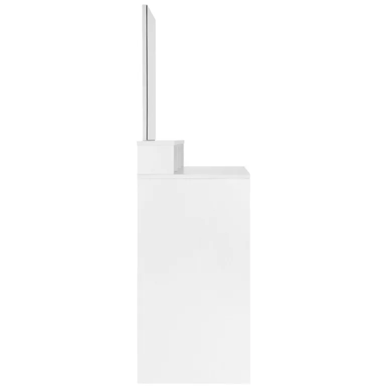 Schminktisch Frisiertisch 80x40x140 cm in Weiß mit Spiegel, 2 Schubladen, 3 Ablagen & Hocker ML-Design
