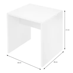 Schminktisch Frisiertisch 90x38x137 cm in Weiß mit LED Beleuchtung, Spiegel, Schublade, Schrank & Hocker ML-Design