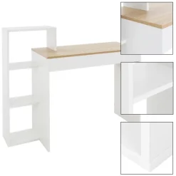 Schreibtisch mit Regal 110x72x40 cm Weiß/Sonoma-Eiche aus Holz ML-Design
