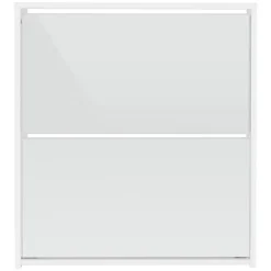Schuhschrank mit zwei Fächern und Spiegel 63x17x67 cm Weiß ML-Design