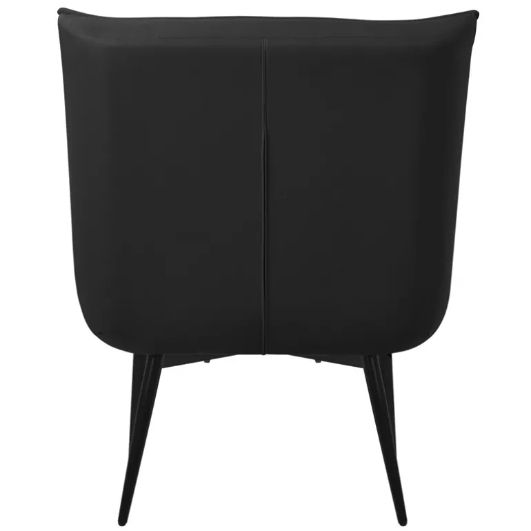Sessel Mid Century aus Kunstleder Modern Schwarz Polstersessel mit Lendenkissen Relaxsessel ML-Design