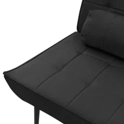Sessel Mid Century aus Kunstleder Modern Schwarz Polstersessel mit Lendenkissen Relaxsessel ML-Design
