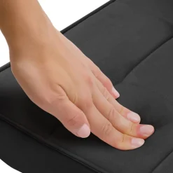 Sessel Mid Century aus Kunstleder Modern Schwarz Polstersessel mit Lendenkissen Relaxsessel ML-Design