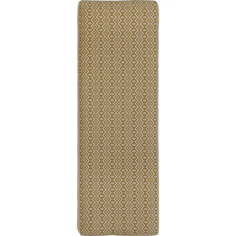 Sitzbank 120x48x40 cm Weiß/Gold Stoffbezug mit Holzbeine WOMO-Design