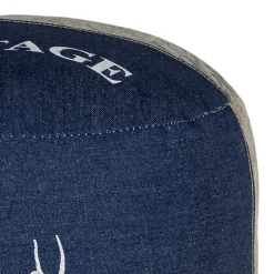 Sitzhocker rund Ø 35x43 cm Blau aus Segeltuch/Jeans mit Baumwolle Füllung  WOMO-Design