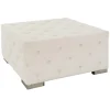 Sitzhocker XXL 90x45x90 cm Creme aus Leinen mit Metallfüße WOMO-Design