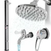 Solardusche 35L mit Fußdusche und Regenduschkopf Silber/Schwarz aus PVC verchromt