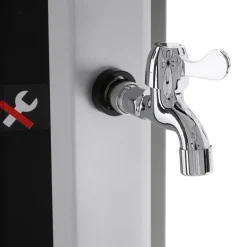 Solardusche 35L mit Fußdusche und Regenduschkopf Silber/Schwarz aus PVC verchromt