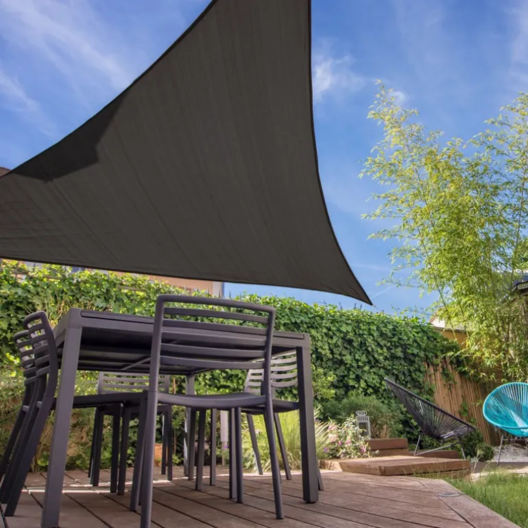 Sonnensegel dreieck 3,6x3,6x3,6 m Anthrazit 100% HDPE mit UV Schutz inkl. Befestigungsseile