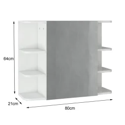 Spiegelschrank 80x64x21 cm Weiß ML-Design