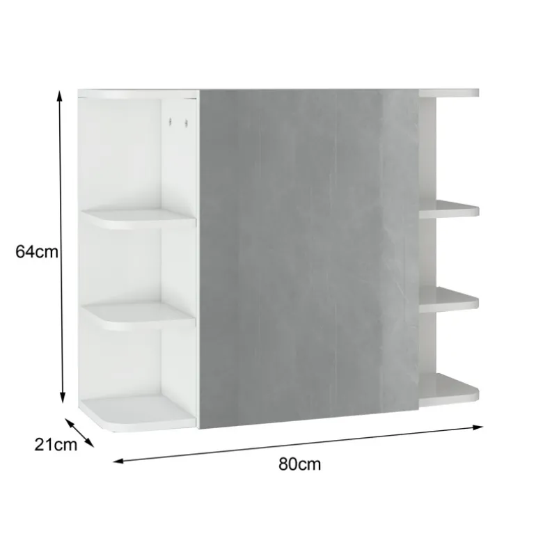 Spiegelschrank 80x64x21 cm Weiß ML-Design