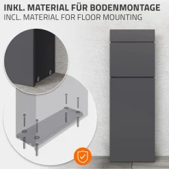 Standbriefkasten freistehend bis DIN A4 115 cm hoch Anthrazit aus rostfreiem Stahl ML-Design