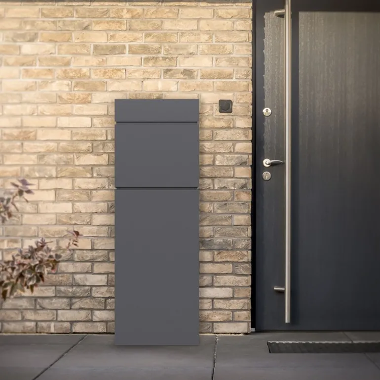 Standbriefkasten freistehend bis DIN A4 115 cm hoch Anthrazit aus rostfreiem Stahl ML-Design