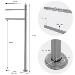 Standbriefkasten mit Zeitungsfach 37x37x11 cm Anthrazit inkl. Ständer H:120 cm ML-Design