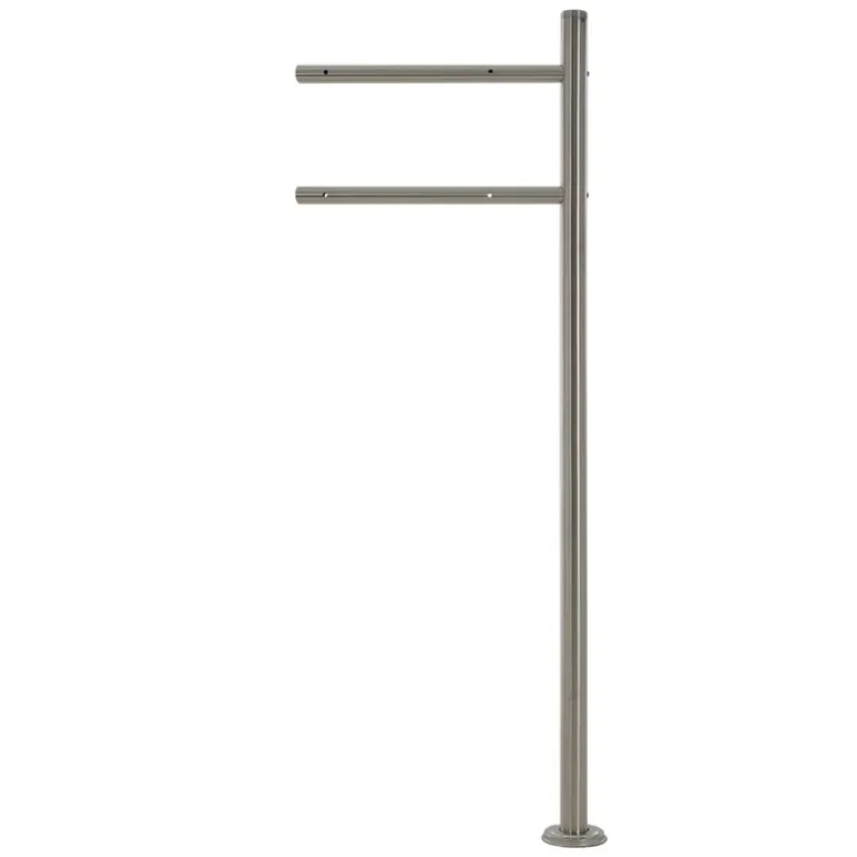 Standbriefkasten mit Zeitungsfach 37x37x11 cm Anthrazit/Marmoroptik aus Stahl ML-Design