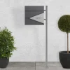 Standbriefkasten mit Zeitungsfach 37x37x11 cm Anthrazit/Silber aus Edelstahl ML-Design