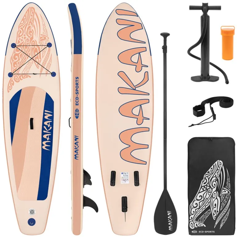 Stand Up Paddle aufblasbares SUP Board Makani 320x80x15 cm in Apricot aus PVC inkl. Pumpe und Tragetasche
