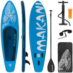 Stand Up Paddle aufblasbares SUP Board Makani 320x80x15 cm in Blau aus PVC inkl. Pumpe und Tragetasche