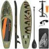 Stand Up Paddle aufblasbares SUP Board Makani 320x80x15 cm in Olive aus PVC inkl. Pumpe und Tragetasche
