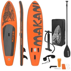 Stand Up Paddle aufblasbares SUP Board Makani 320x80x15 cm in Orange aus PVC inkl. Pumpe und Tragetasche