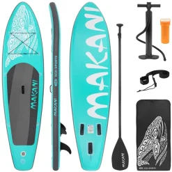Stand Up Paddle aufblasbares SUP Board Makani 320x80x15 cm in Türkis aus PVC inkl. Pumpe und Tragetasche