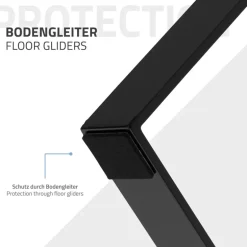 2 Stück Tischbeine Bankkufen B28,5xH40,5 cm Schwarz Tischkufen Trapez-Form Stahl pulverbeschichtet ML-Design