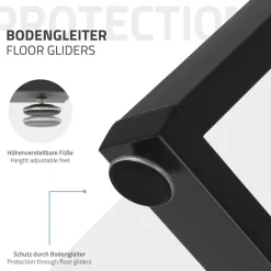 2 Stück Tischbeine B50xH71 cm Tischkufen X-Form Stahl pulverbeschichtet Schwarz ML-Design