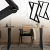 2 Stück Tischbeine B50xH71 cm Tischkufen X-Form Stahl pulverbeschichtet Schwarz ML-Design