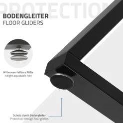2 Stück Tischbeine B50xH71 cm Tischkufen X-Form Stahl pulverbeschichtet Schwarz ML-Design