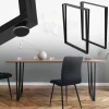 2 Stück Tischbeine B50xH71,5 cm Tischkufen rechteckige Form Stahl pulverbeschichtet Schwarz ML-Design