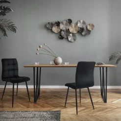 2 Stück Tischbeine B50xH71,5 cm Tischkufen rechteckige Form Stahl pulverbeschichtet Schwarz ML-Design