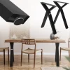 2 Stück Tischbeine B50xH72 cm Tischkufen X-Form Stahl pulverbeschichtet Schwarz ML-Design