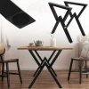 2 Stück Tischbeine B60xH72 cm Tischkufen X-Form Stahl pulverbeschichtet Schwarz ML-Design