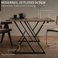 2 Stück Tischbeine B69xH72 cm Tischkufen X-Form Stahl pulverbeschichtet Schwarz ML-Design