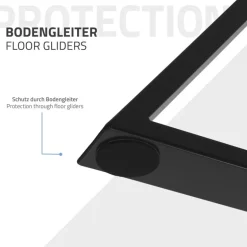 2 Stück Tischbeine B69xH72 cm Tischkufen X-Form Stahl pulverbeschichtet Schwarz ML-Design