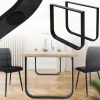 2 Stück Tischbeine B80xH72 cm Tischkufen O-Form aus Stahl pulverbeschichtet Schwarz ML-Design