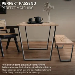Tischbeine Tischgestell 2er Set V-Design 40 x 43 cm Industrial aus Stahl ML-Design