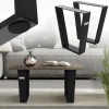 Tischbeine Tischgestell 2er Set V-Design 40x43 cm Schwarz aus Stahl ML-Design