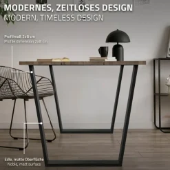 Tischbeine Tischgestell 2er Set V-Design 75 x 72 cm schwarz matt aus Stahl ML-Design