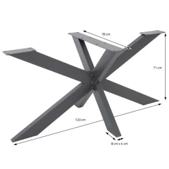 Tischbeine Tischgestell X-Design 78 x 71 x 120 cm Anthrazit aus Metall ML-Design